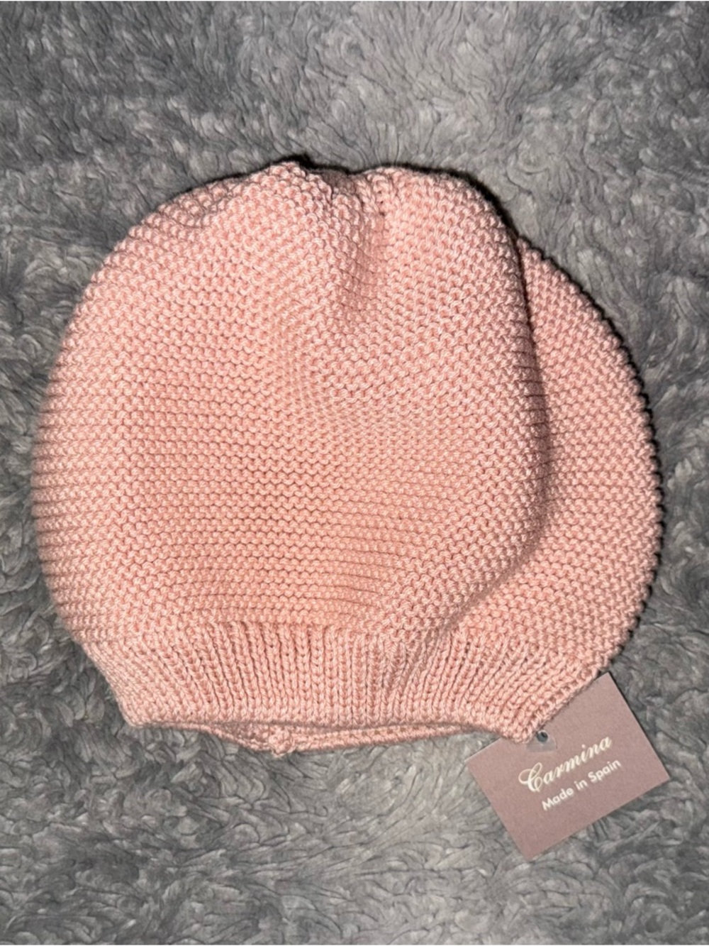 CARMINA BABY KNIT HAT IN ANEMONE PINK